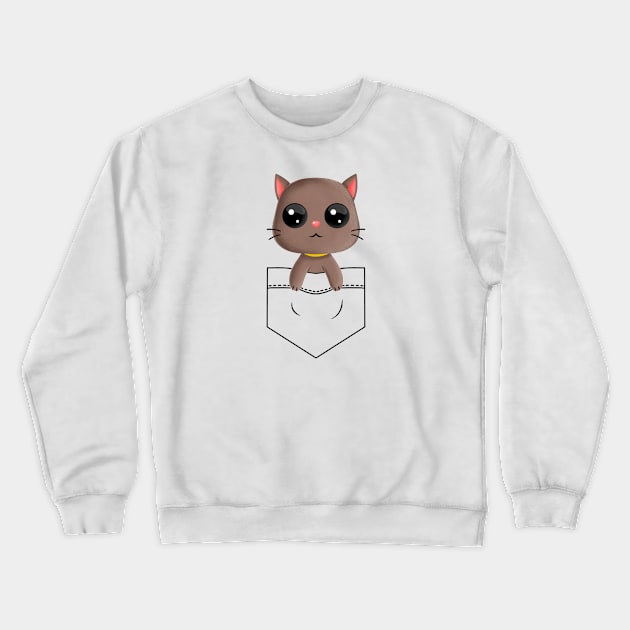 Cat in pocket Crewneck Sweatshirt by Lara Cosas